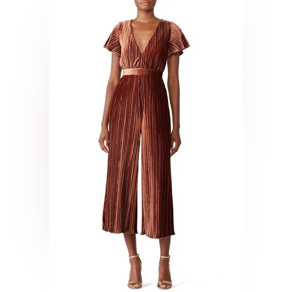 NWT Free People MINKPINK Lex Velvet Ribbed Jumpsuit in Sky, Size XS - Picture 2 of 9